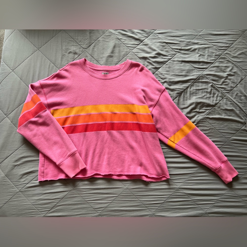 Aerie Striped Colorblock Crewneck Sweatshirt